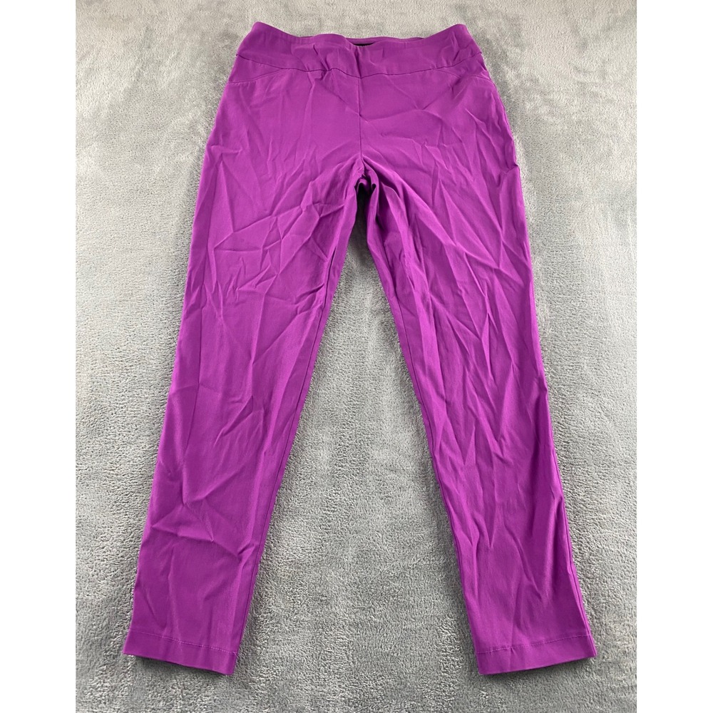 Versona Modern Purple Pull On Tapered Leg Pants Womens Size 10 Slim Fit Workwear